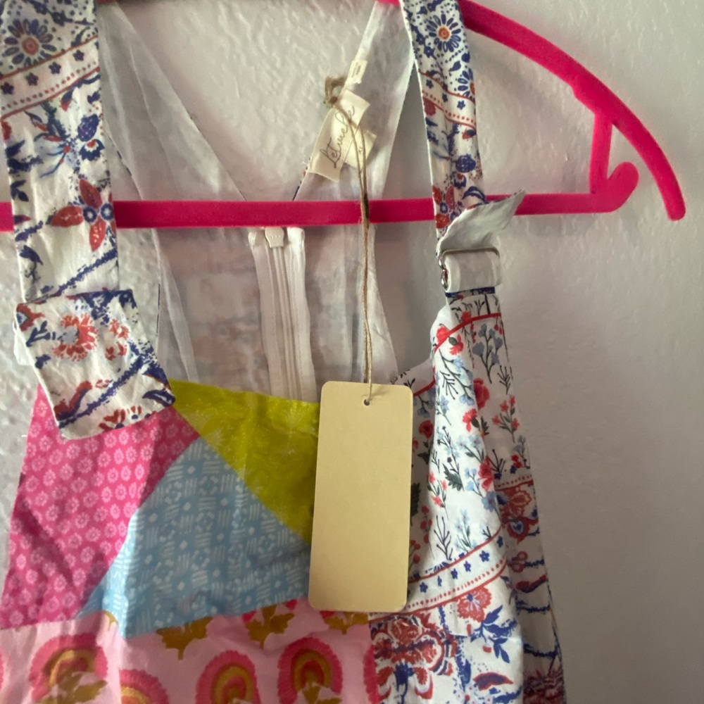 Amazing Anthropologie Let Me Be Patchwork Overalls size XL - Picture 9 of 14